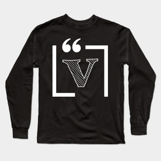 Letter V: Monogram Initial letter v Long Sleeve T-Shirt